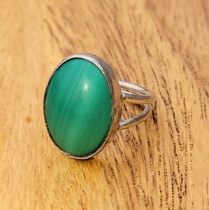 Malachite Sterling Silver Ring size 7